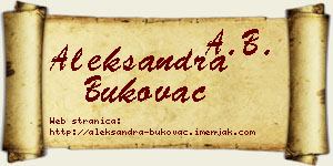 Aleksandra Bukovac vizit kartica
